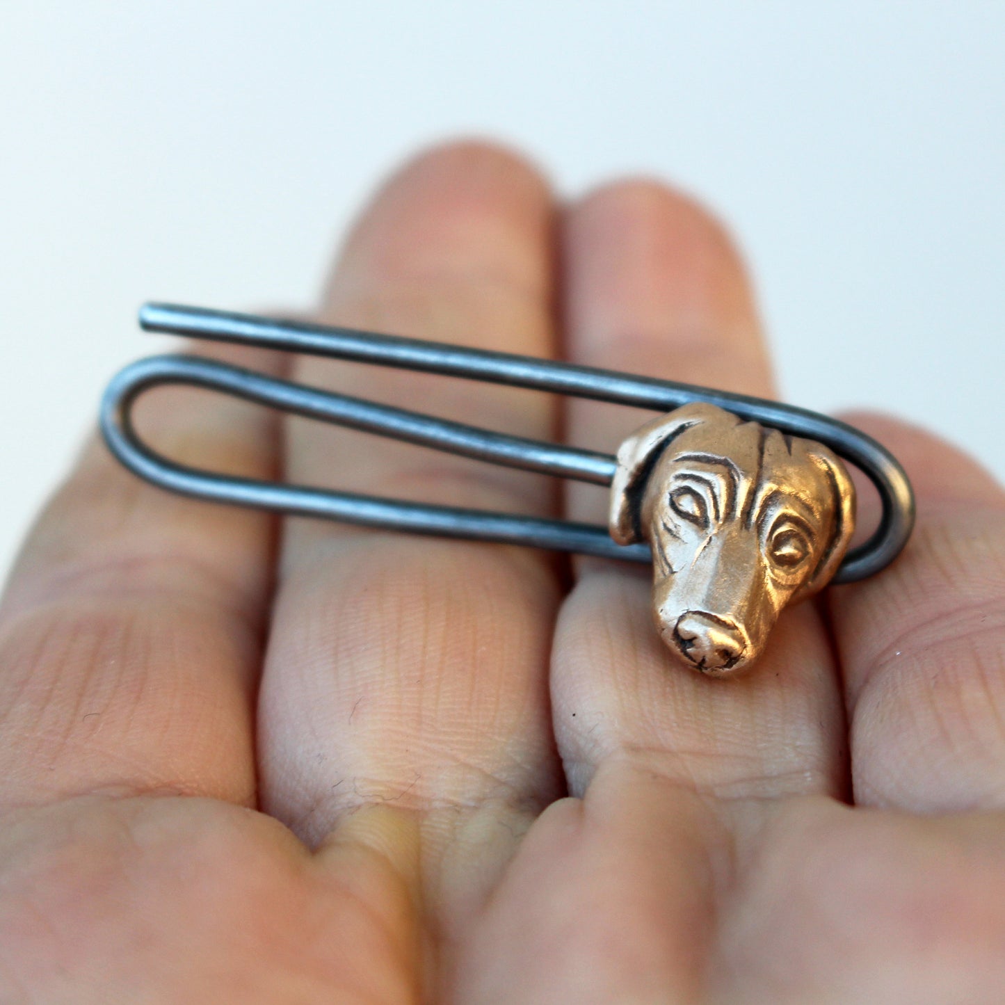 Handcrafted Bronze Tie Clip – Your Dog, but in Miniature