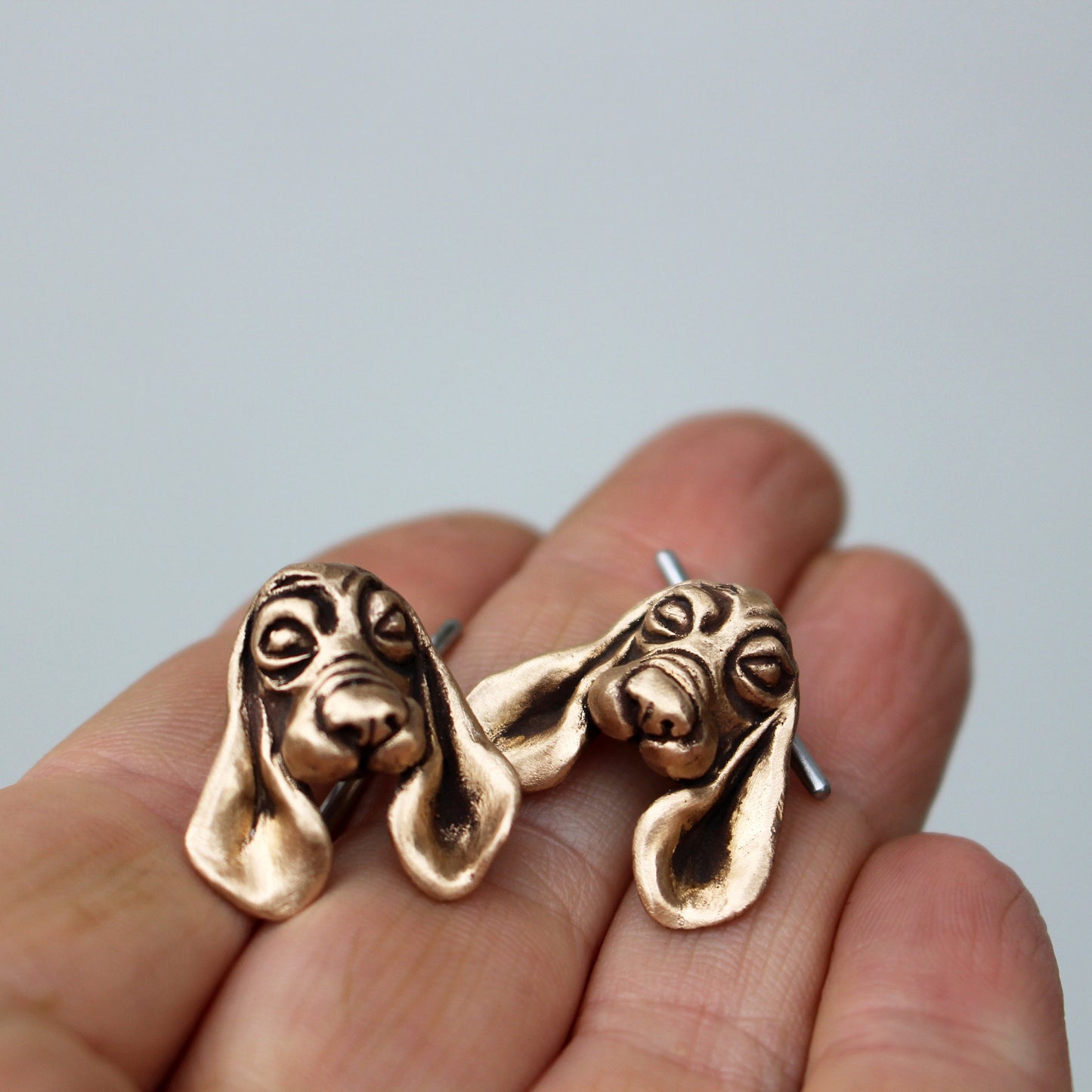Handgjorda Manschettknappar i Brons – Porträtt av din Hund