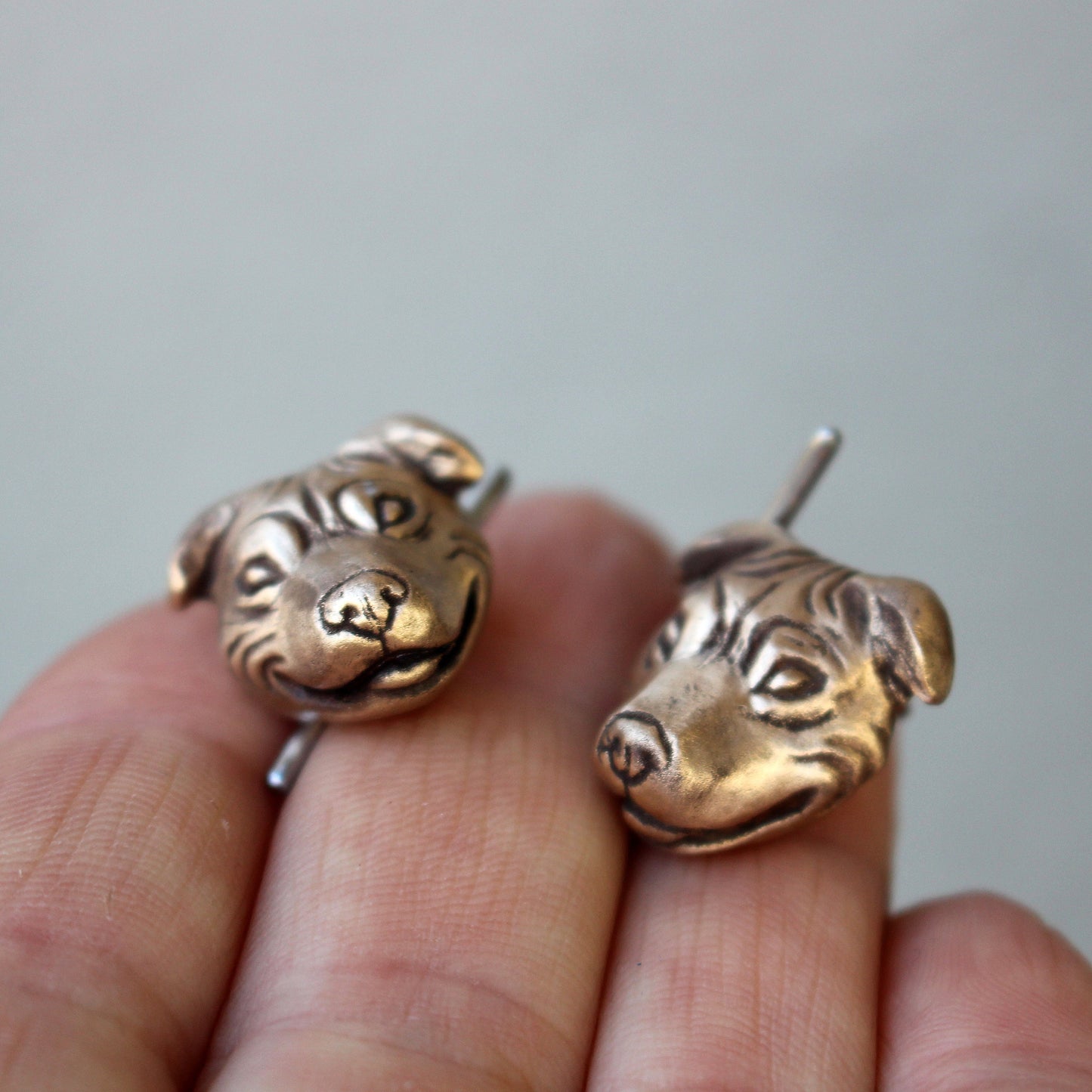 Handgjorda Manschettknappar i Brons – Porträtt av din Hund