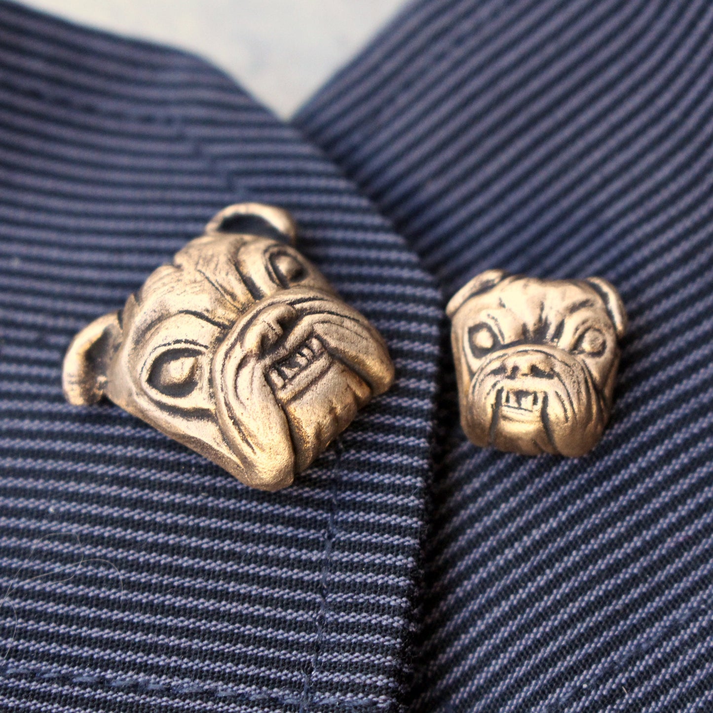 Handgjorda Manschettknappar i Brons – Porträtt av din Hund