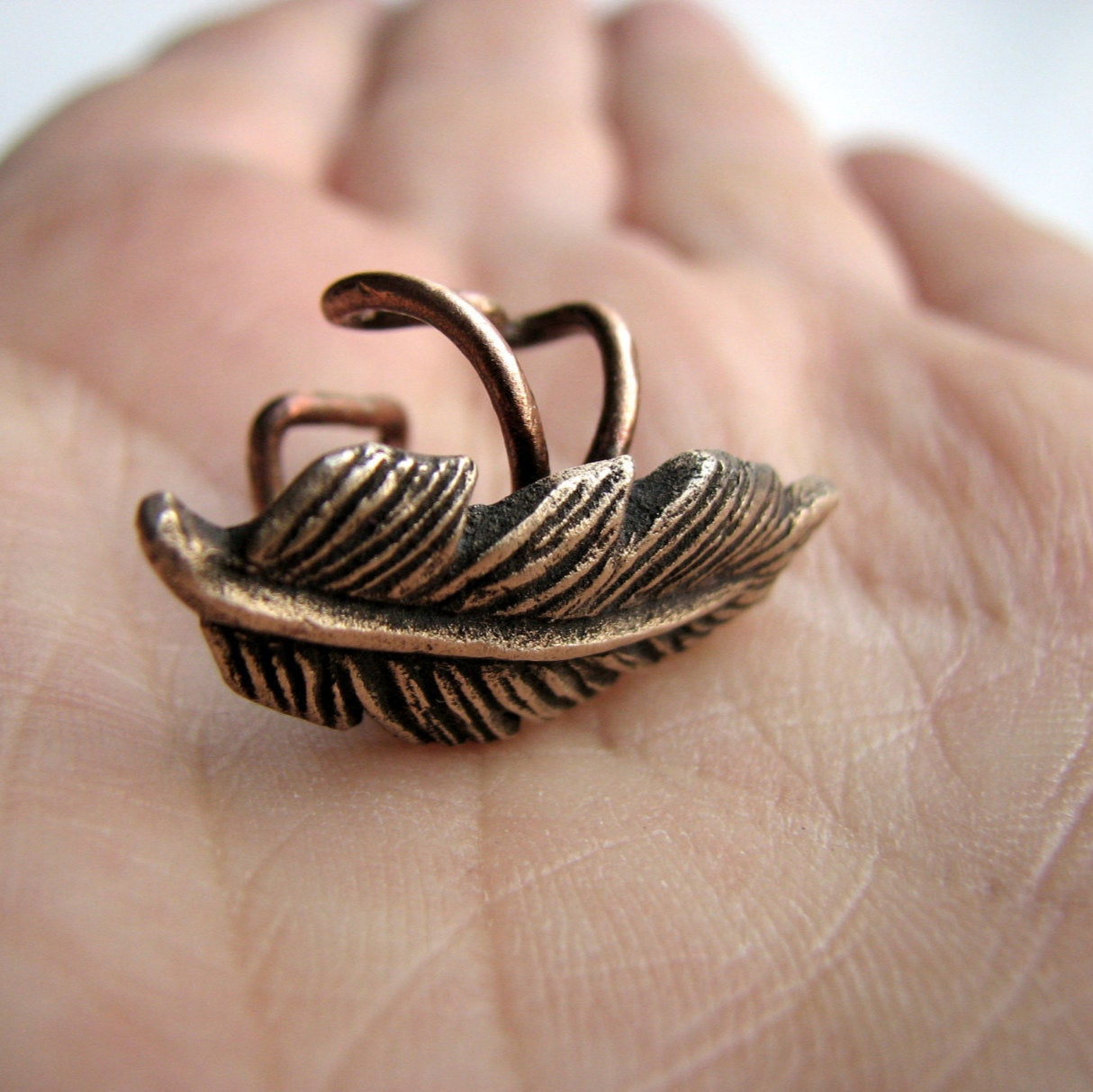 Feather ear cuff