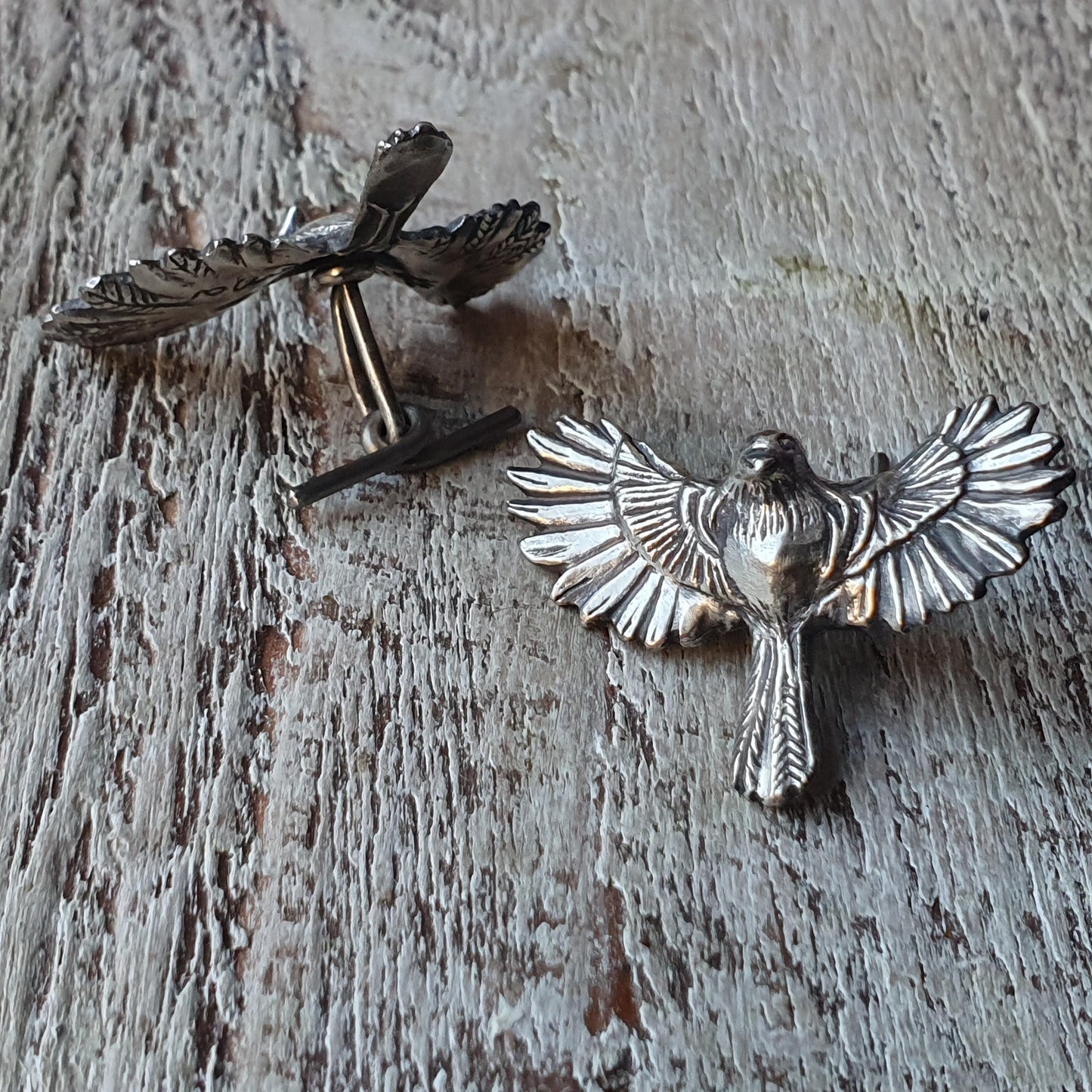 silver fågel manschettknappar