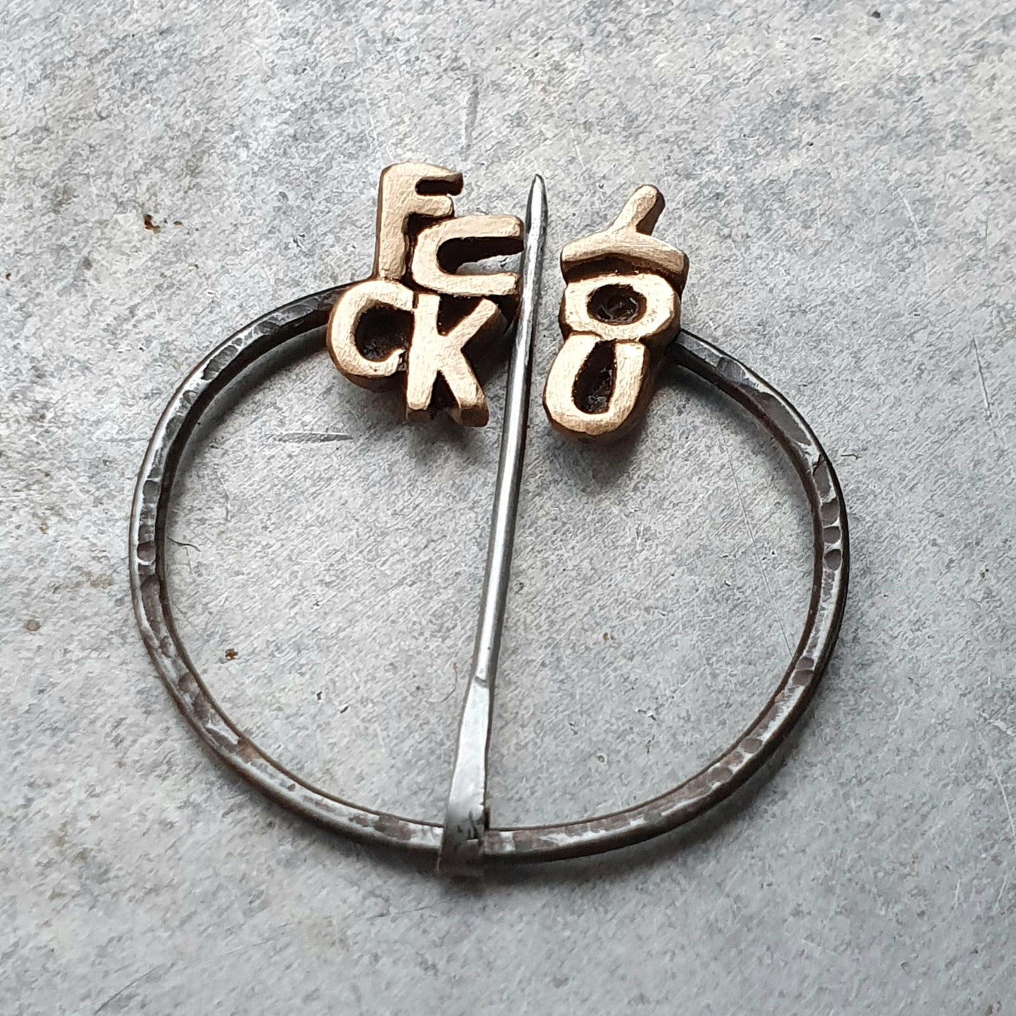 Fuck you, brooch/shawl pin