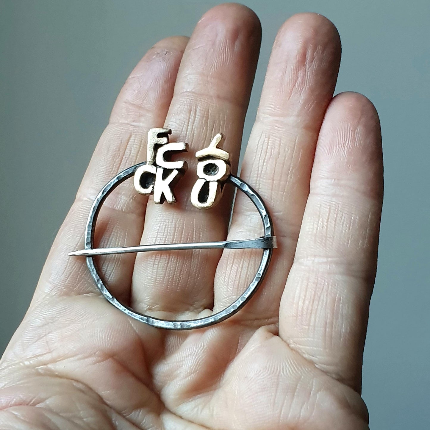 Fuck you, brooch/shawl pin