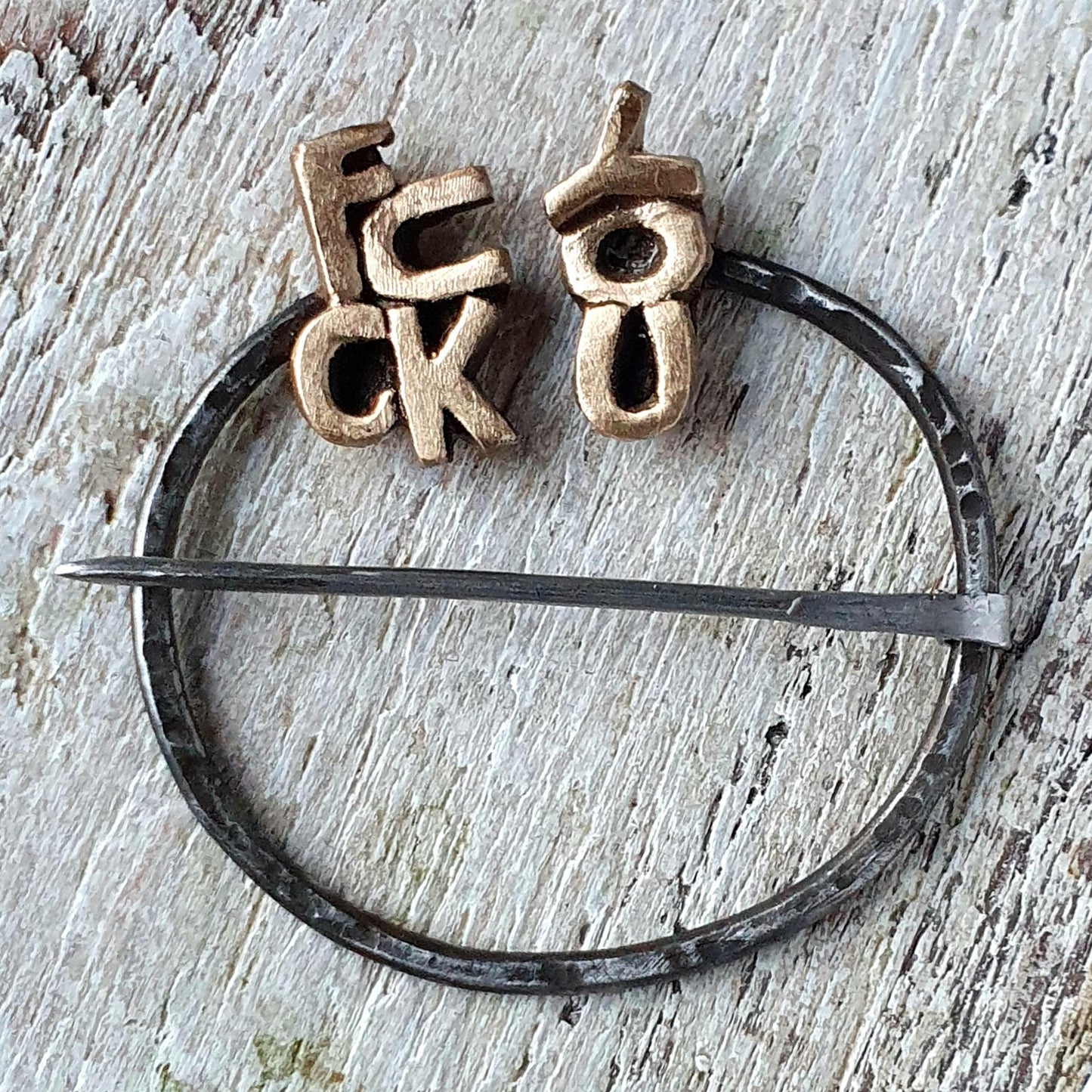 Fuck you, brooch/shawl pin