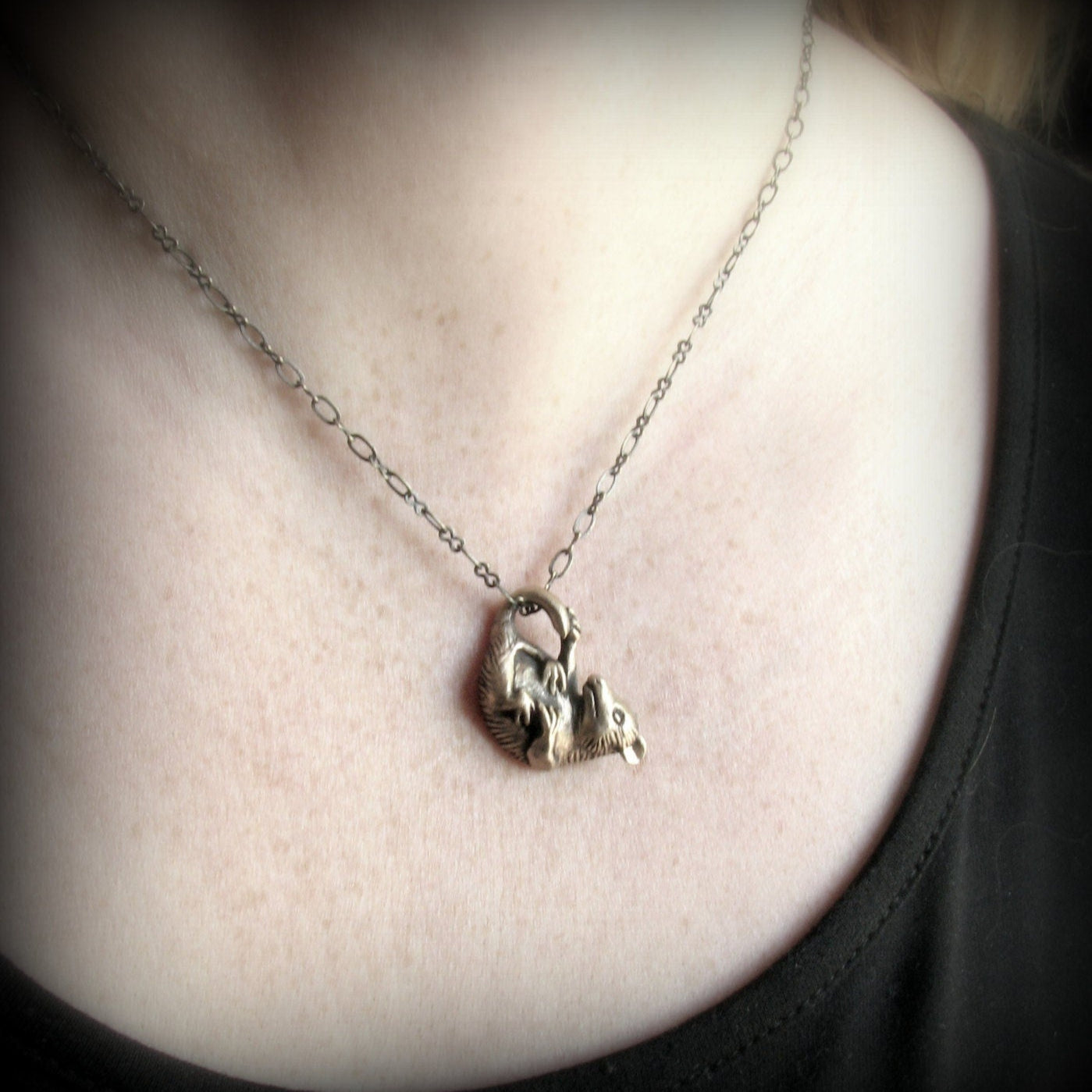 Baby opossum pendant
