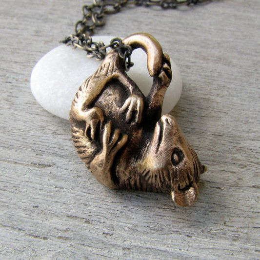 baby opossum metal pendant