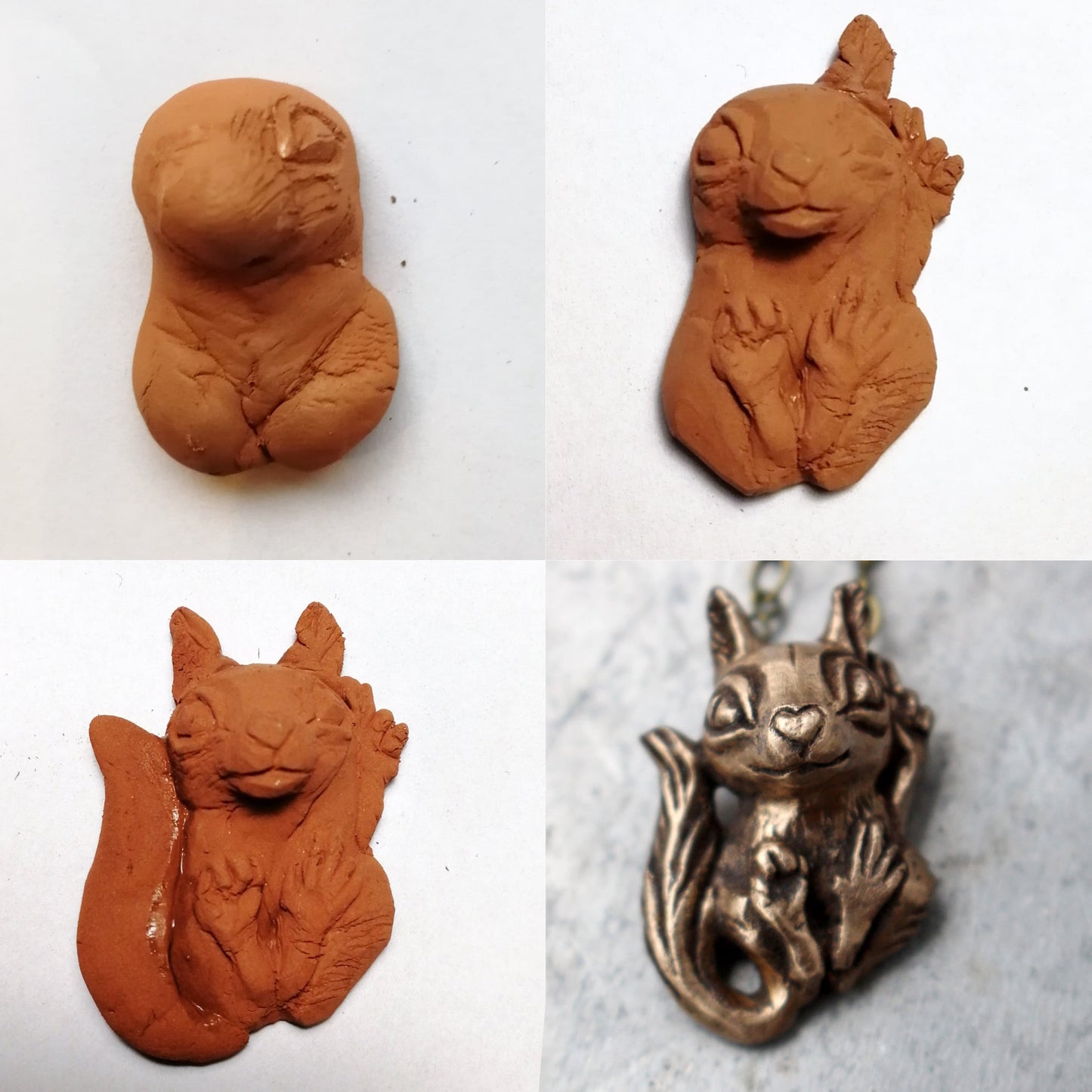 steg för steg hur jag skulpterar brons ekorren