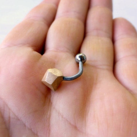 Kub piercingsmycke i titan