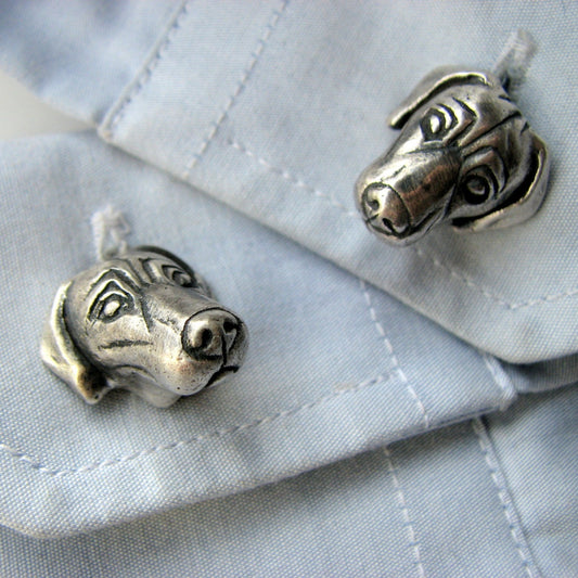 Weimaraner hund manschettknappar i sterling silver