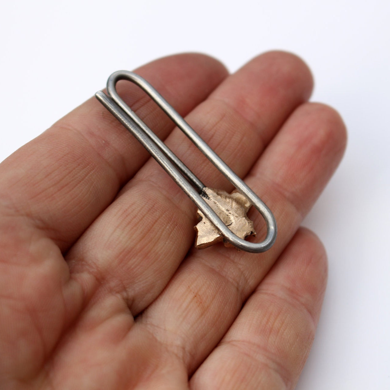 bee tie clip backside