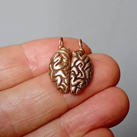 vänskaps halsband med en hjärna som är delad i två halvor till två hängen som man kan dela med en god vän