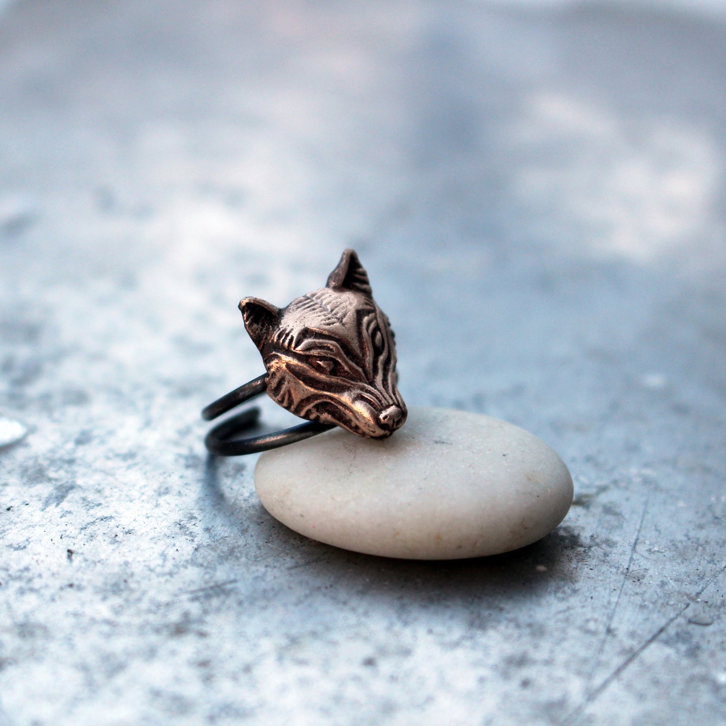 handgjord justerbar bronsring