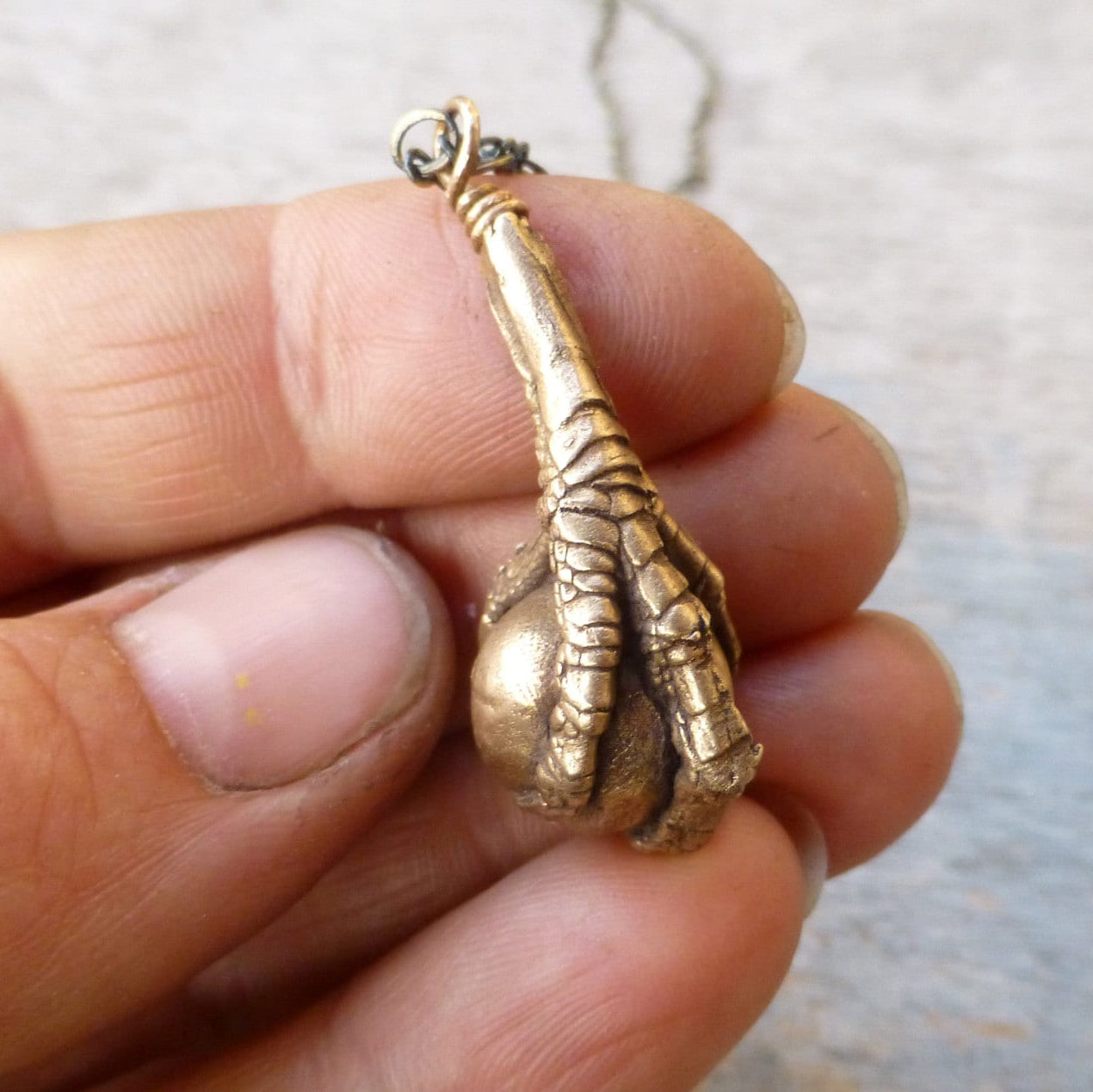 fågelklo halsband i brons