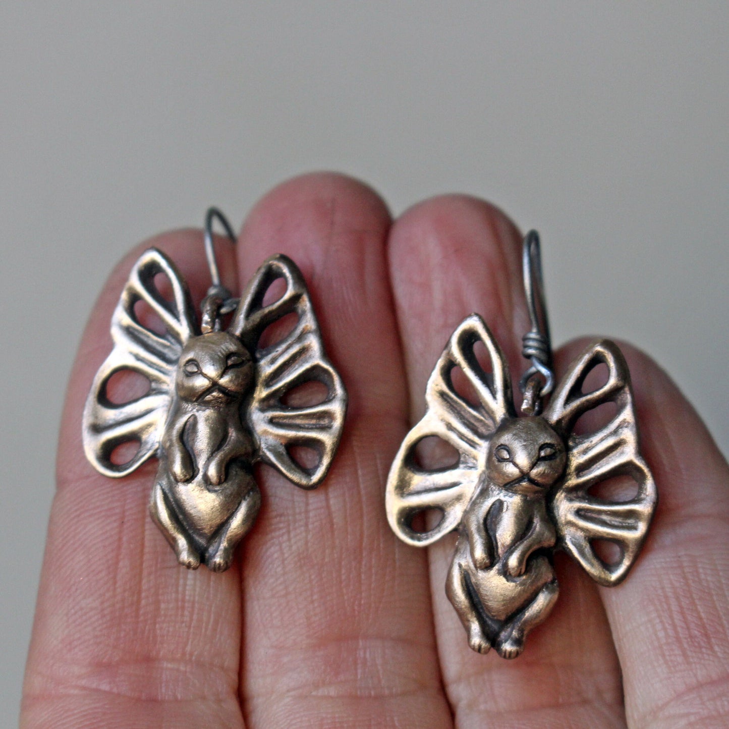 bunnyfly earrings with hyoallergenic titanium hooks