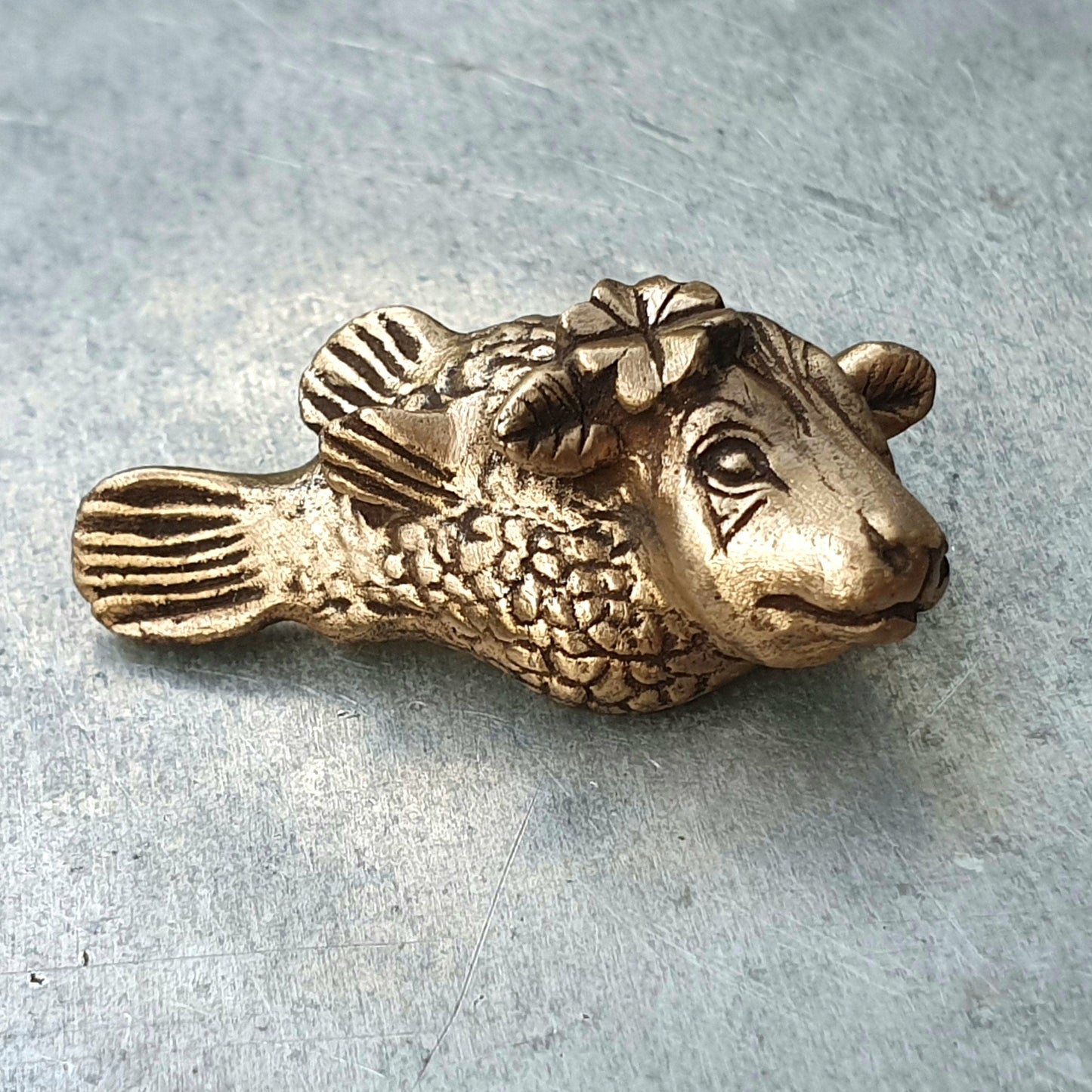 cow + fish + manatee= this cow fish sculpted in bronze