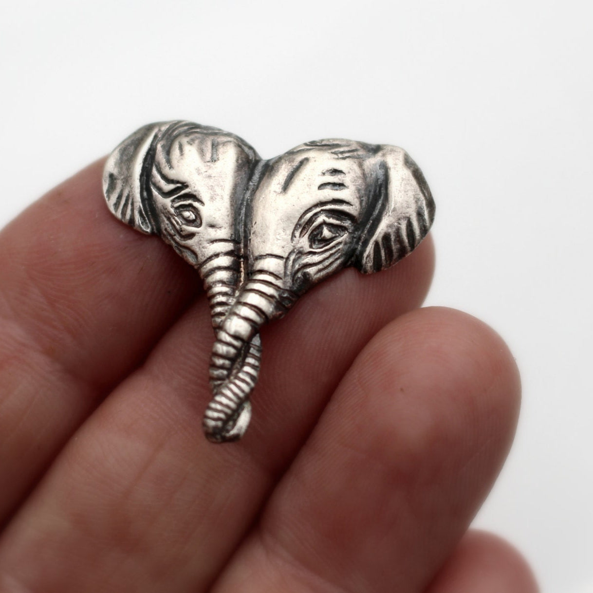 halsband elefanter hjärta i silver