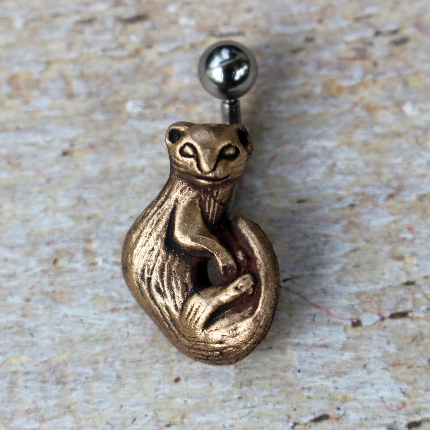 ferret belly ring titanium barbel