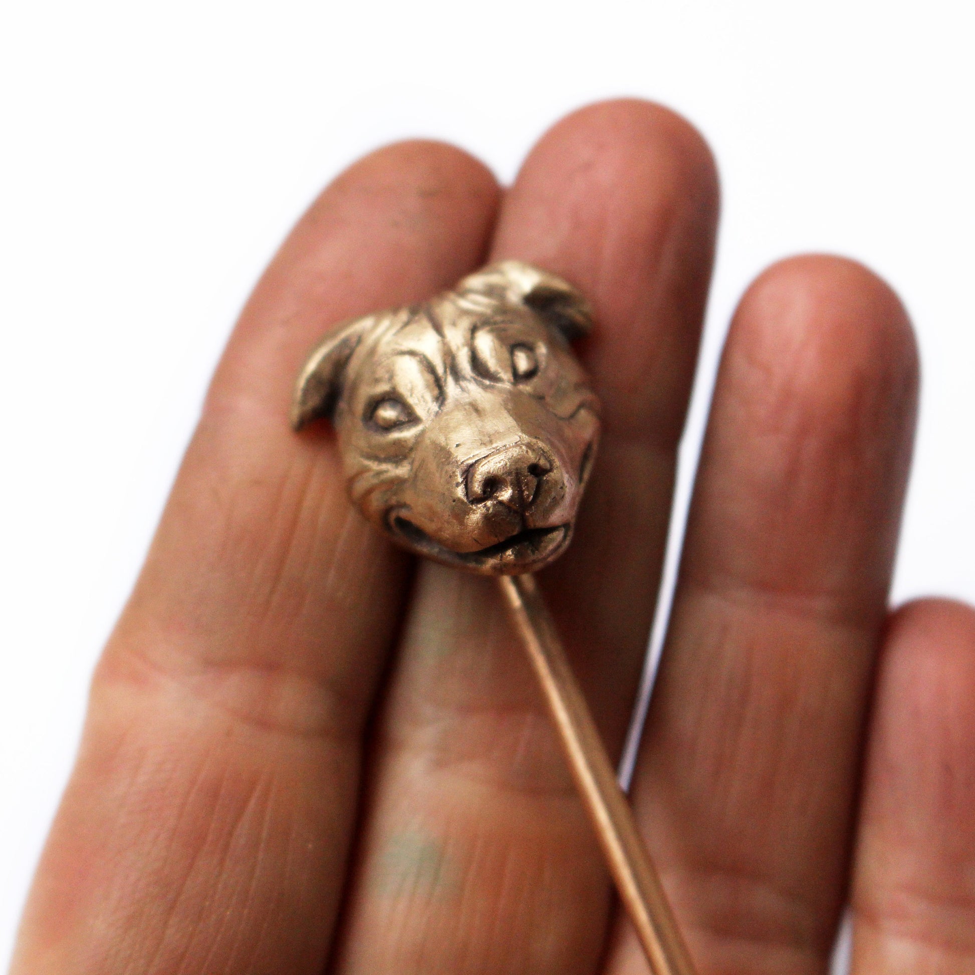 staffordshire bull terrier hårpinne, handgjort hårsmycke