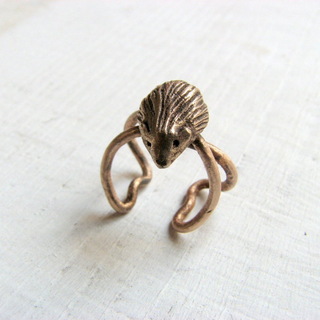 hedgehog ear cuff hand crafted in bronze