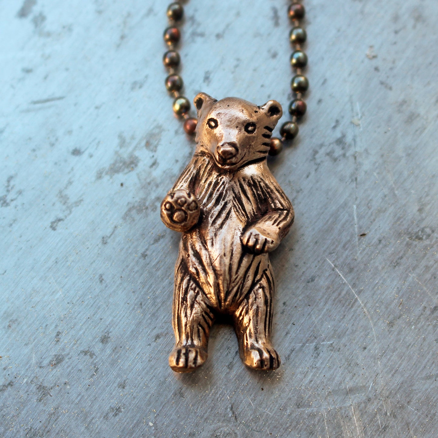 hej böornen nalle halsband i bronz