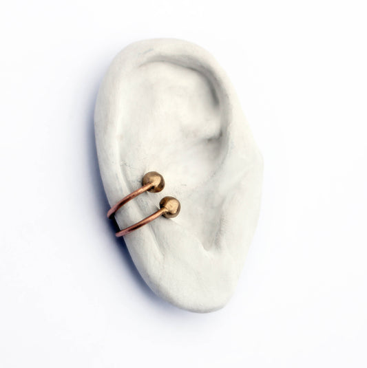 Minimal bronze ear cuff