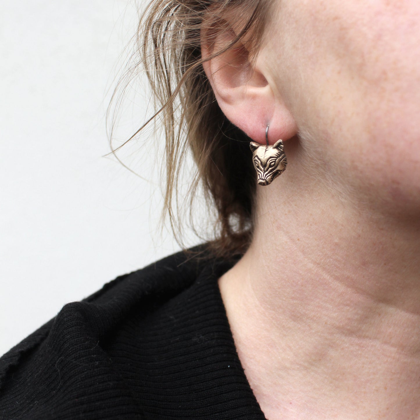 Wolf earrings/ear cuff