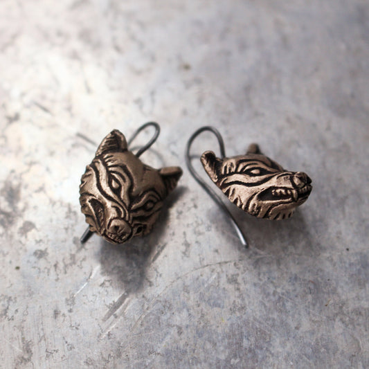 Wolf earrings/ear cuff