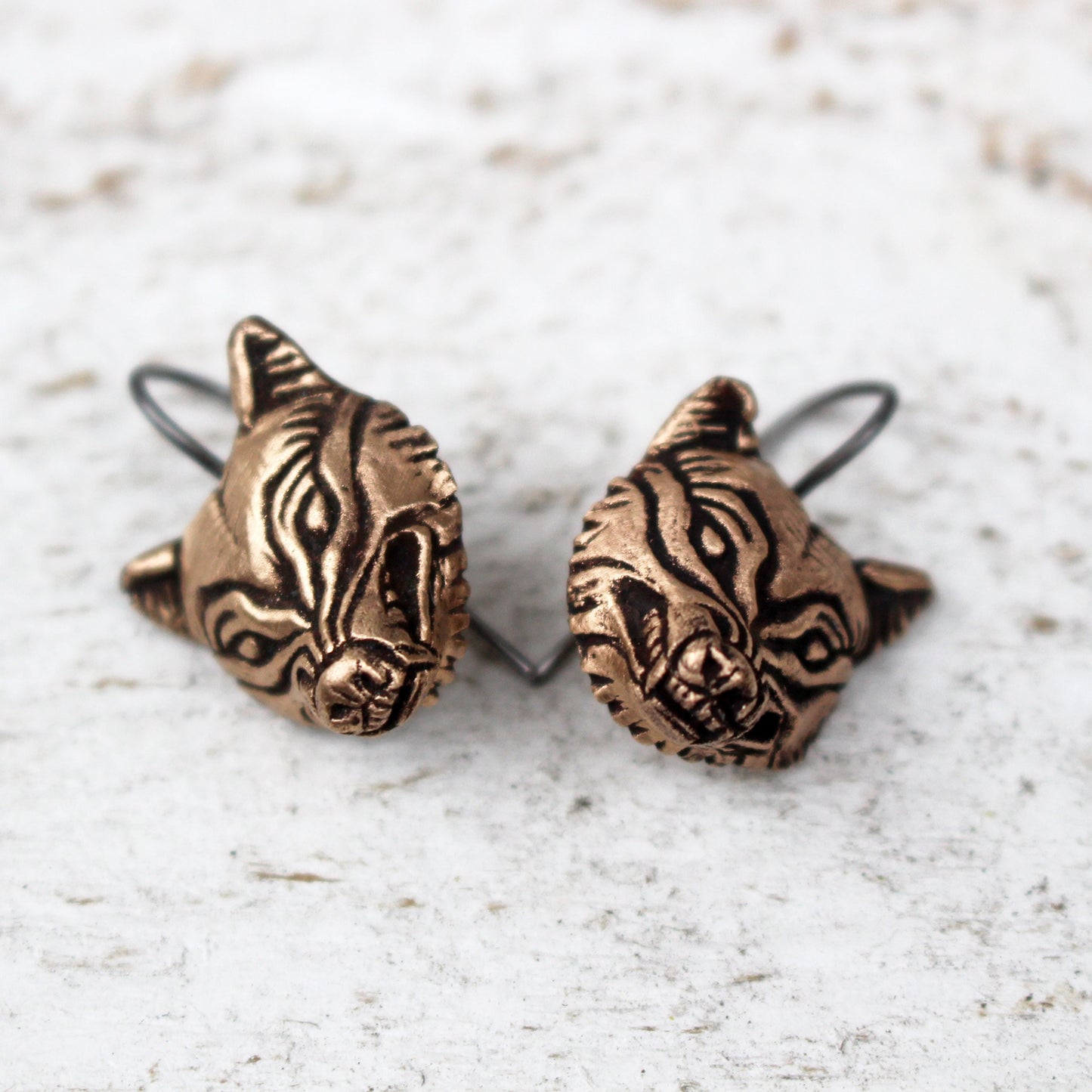 Wolf earrings/ear cuff