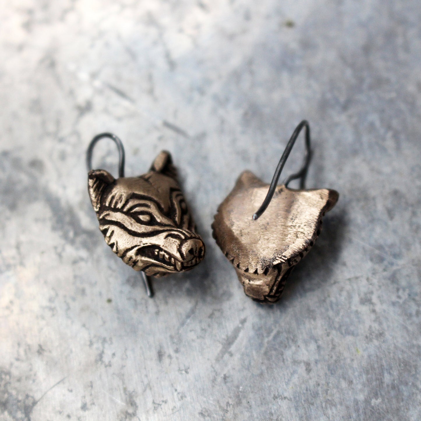 Wolf earrings/ear cuff