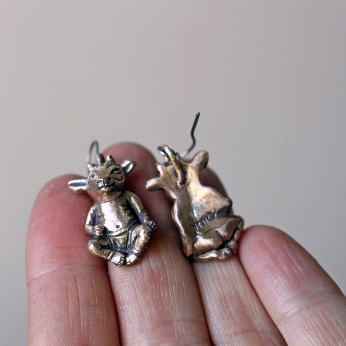 Little devil goat baby demon earrings