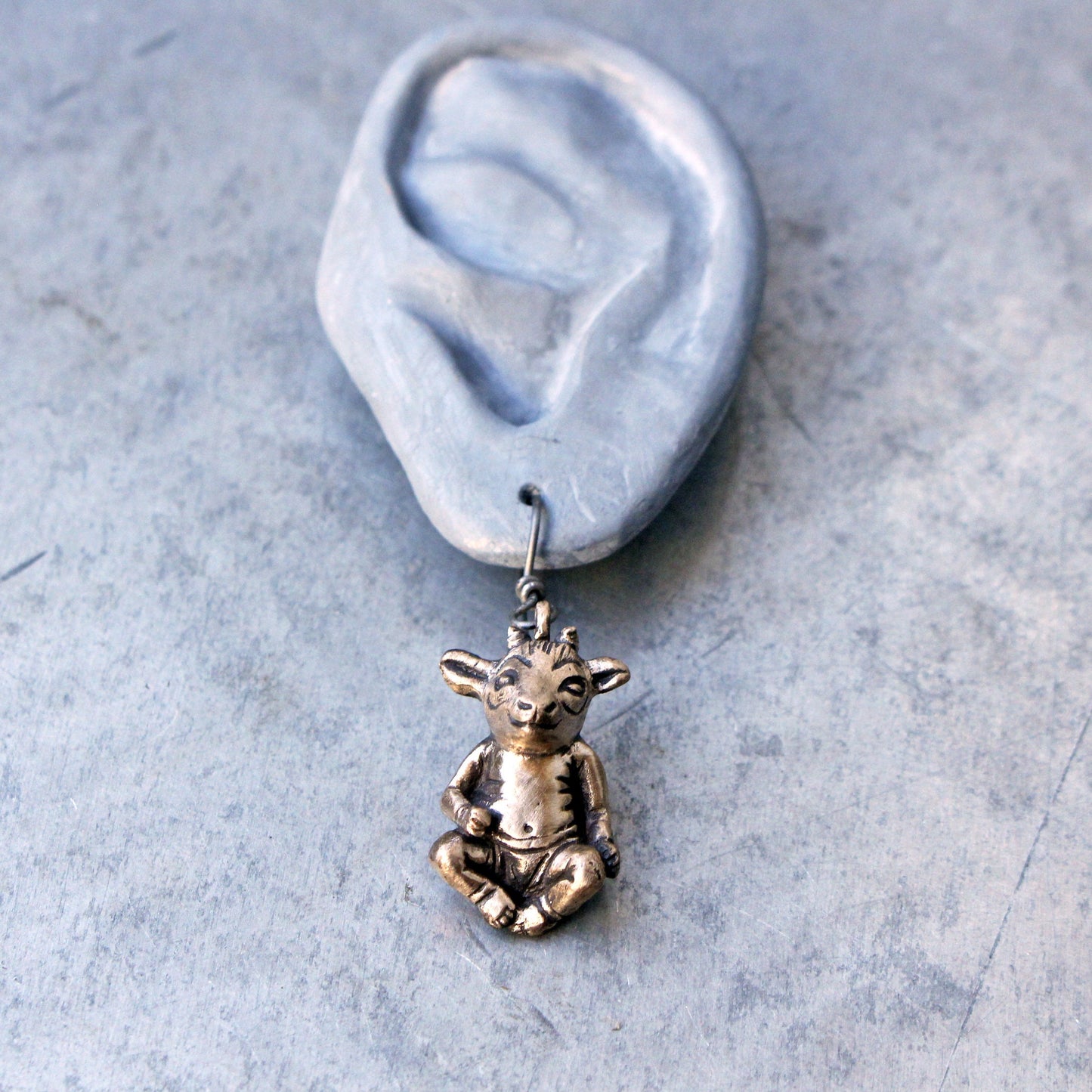 Little devil goat baby demon earrings
