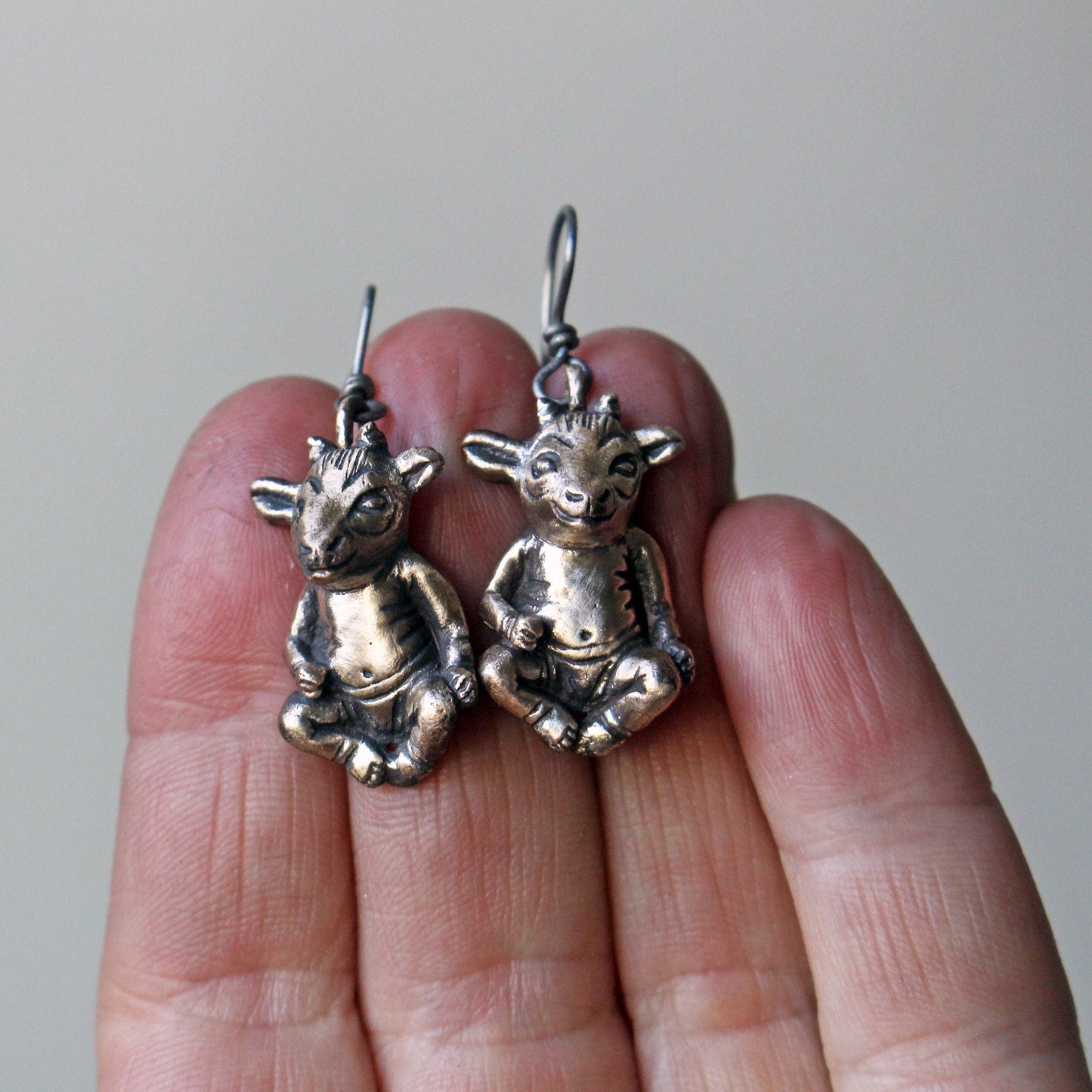 Little devil goat baby demon earrings