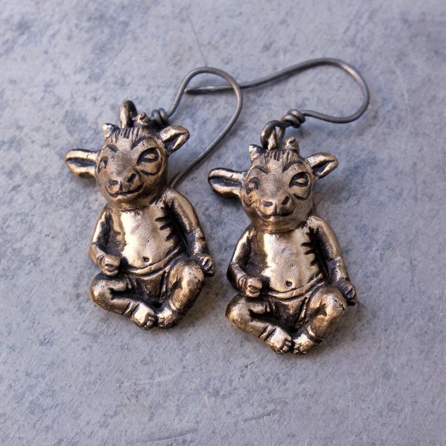 Little devil goat baby demon earrings