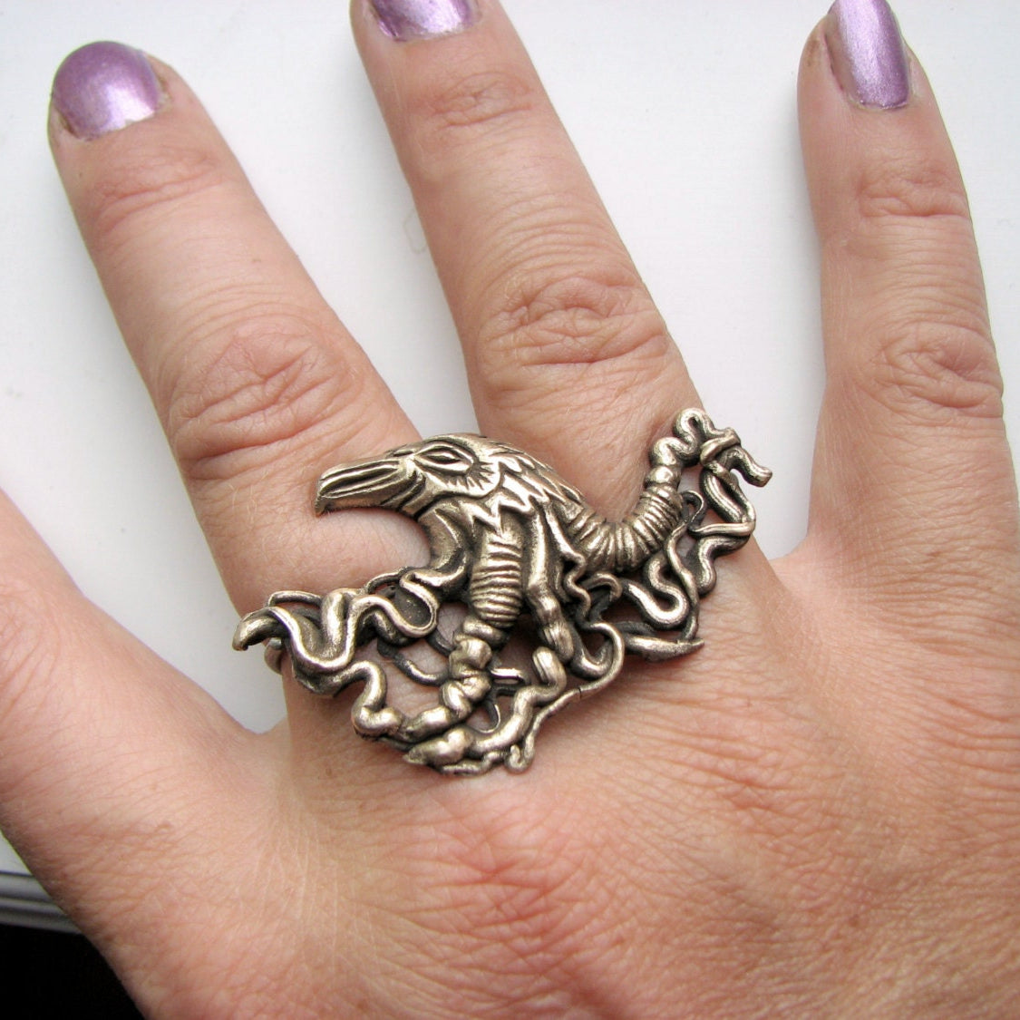 The crow two finger ring