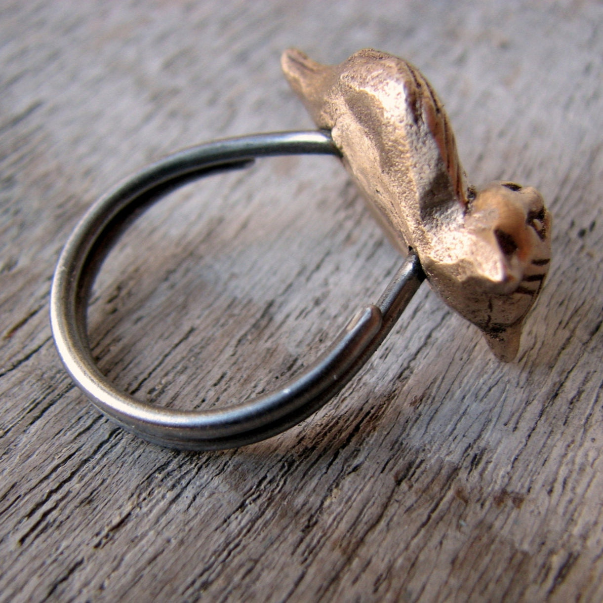 kattugglan ring i brons och stål