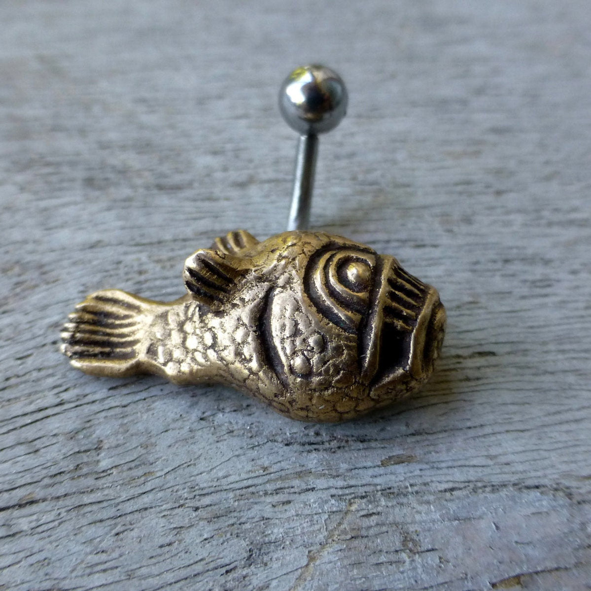 piraja fish navel piercing smycke