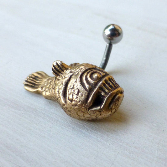 piraja fish navel piercing smycke