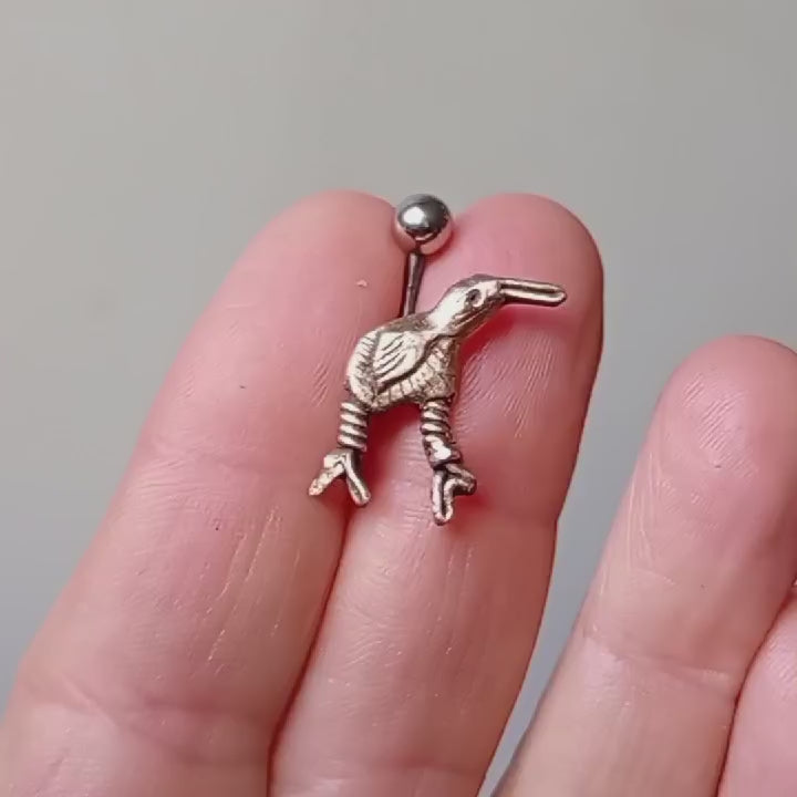 kiwifågel navel piercing smycke 