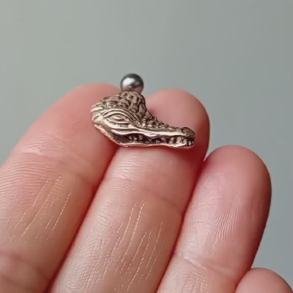 krokodil alligator navel piercing smycke 
