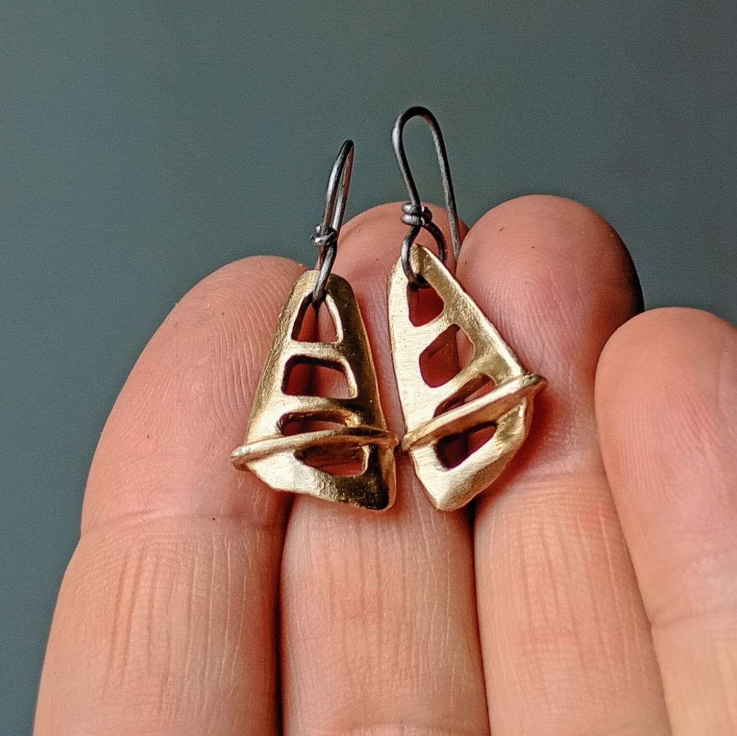 Windsurfing sail earrings