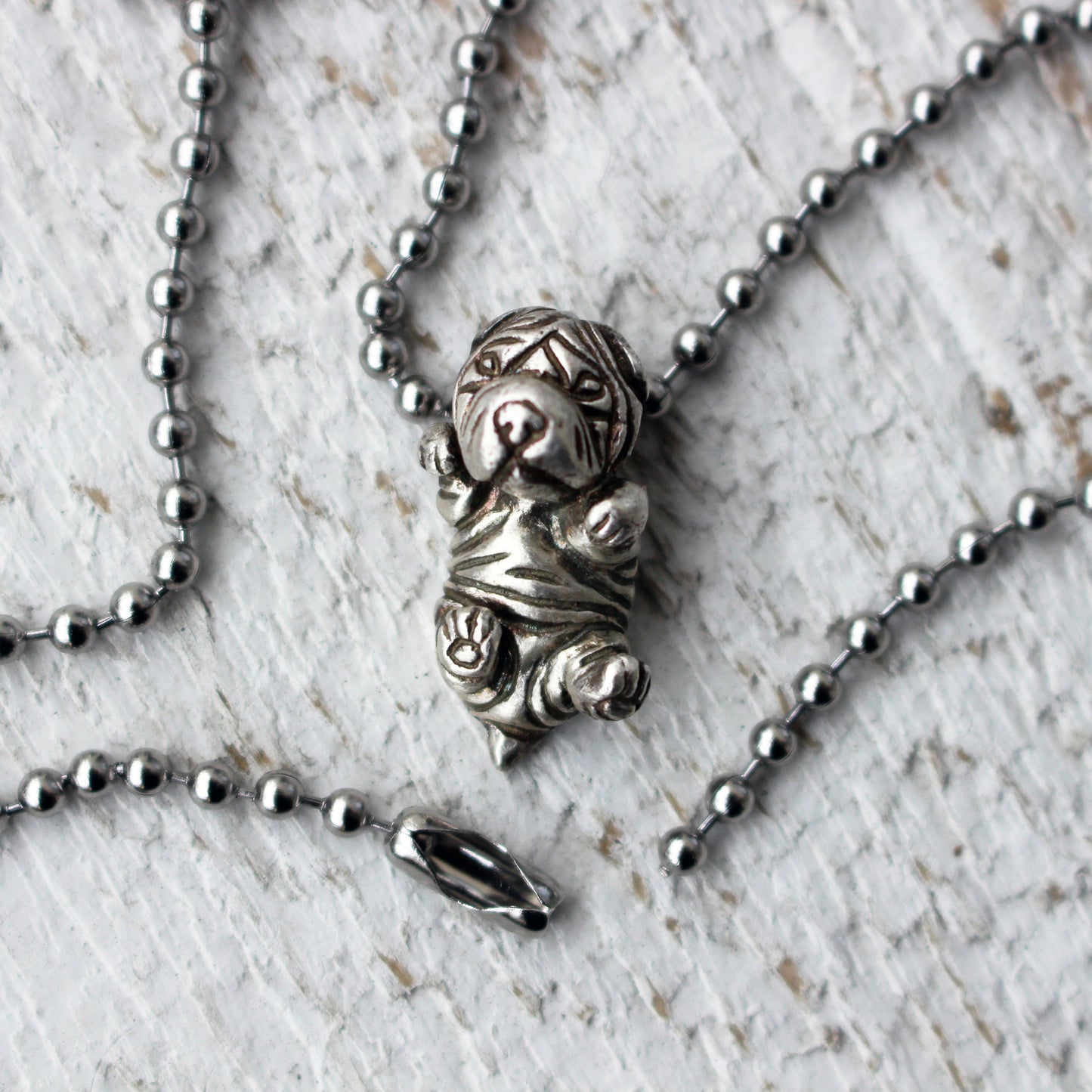 shar pei hund sterling silver halsband