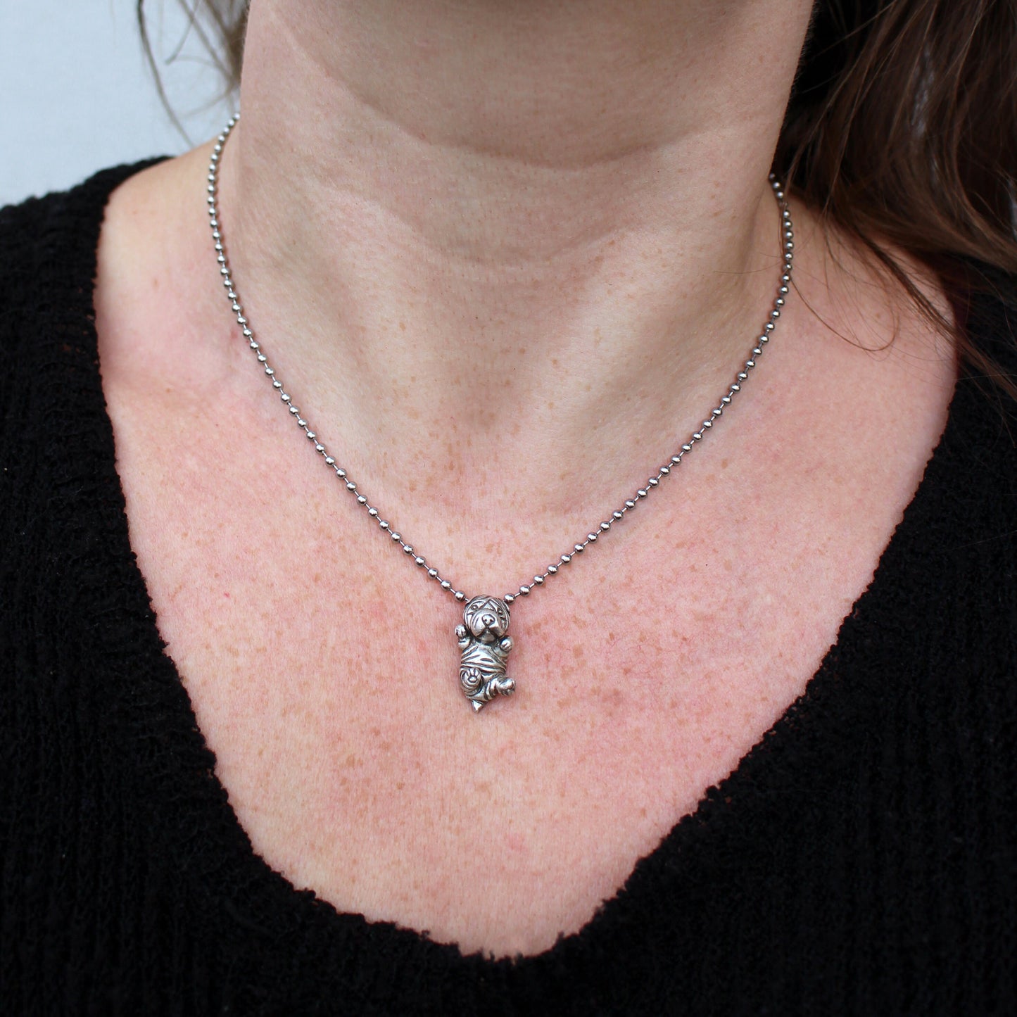 sharpei valp halsband i sterling silver