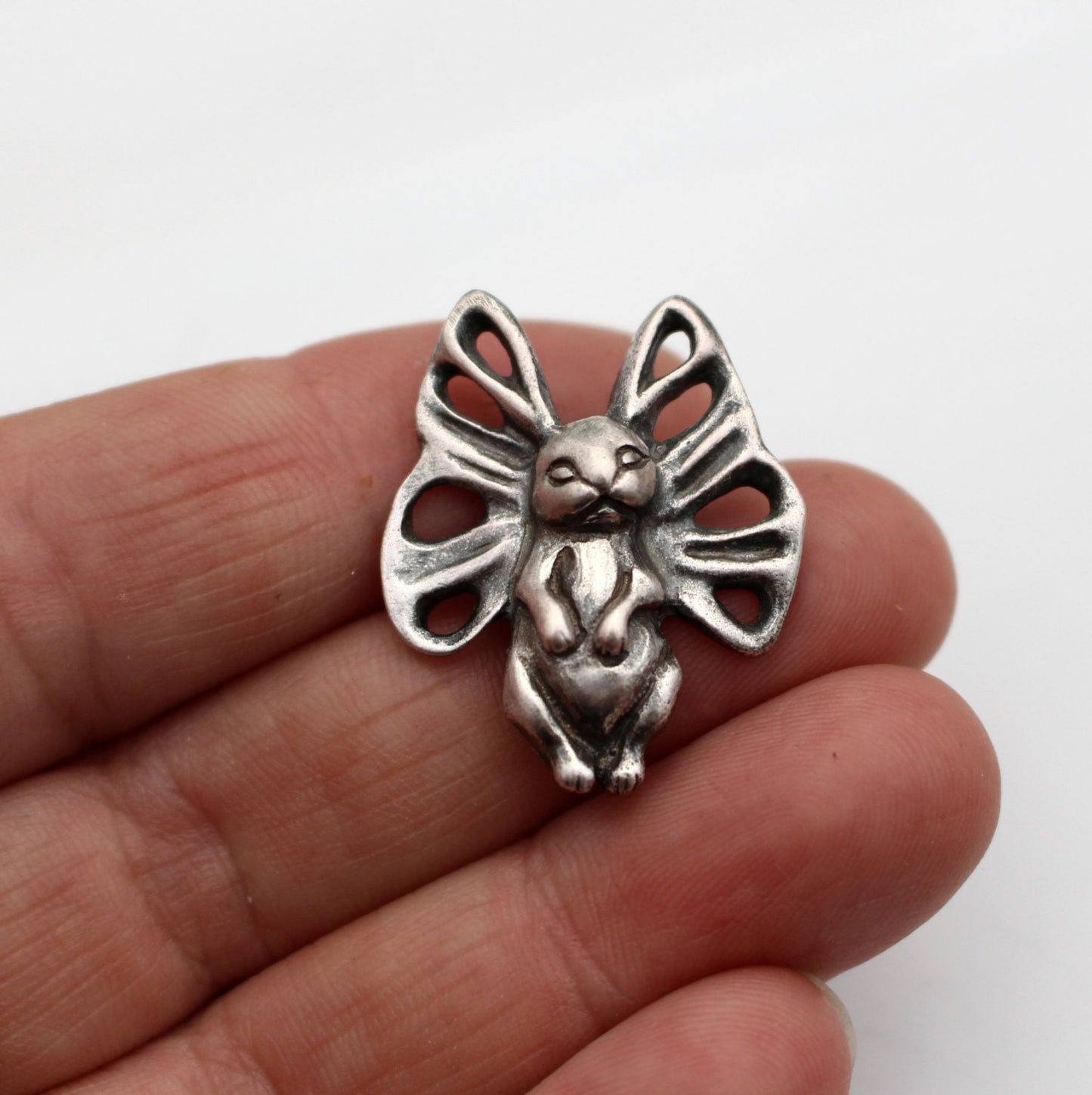 kanin fjärils hybrid smycke i sterling silver