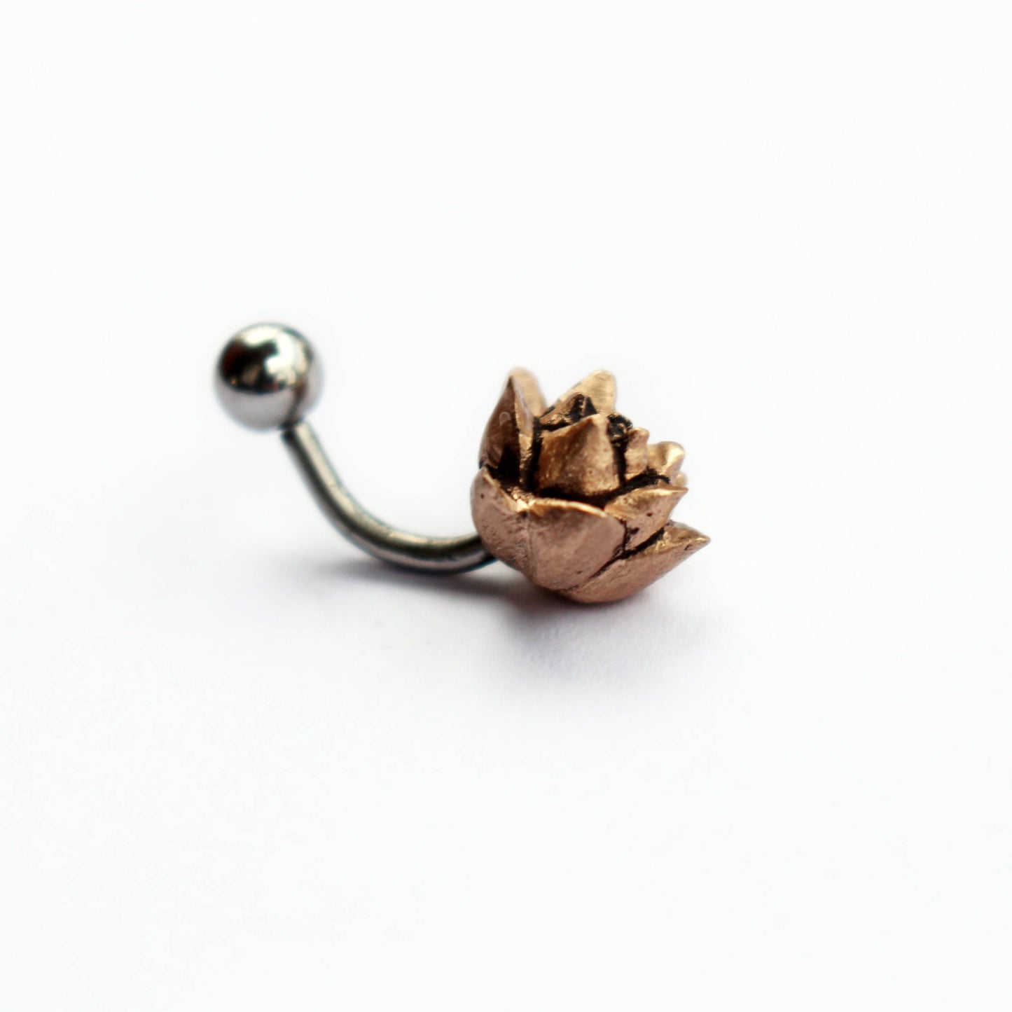 suckulent blomma navel piercing smycke i titan och brons