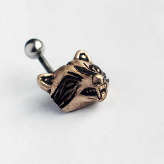 navel piercing smycke med tvättbjörn 