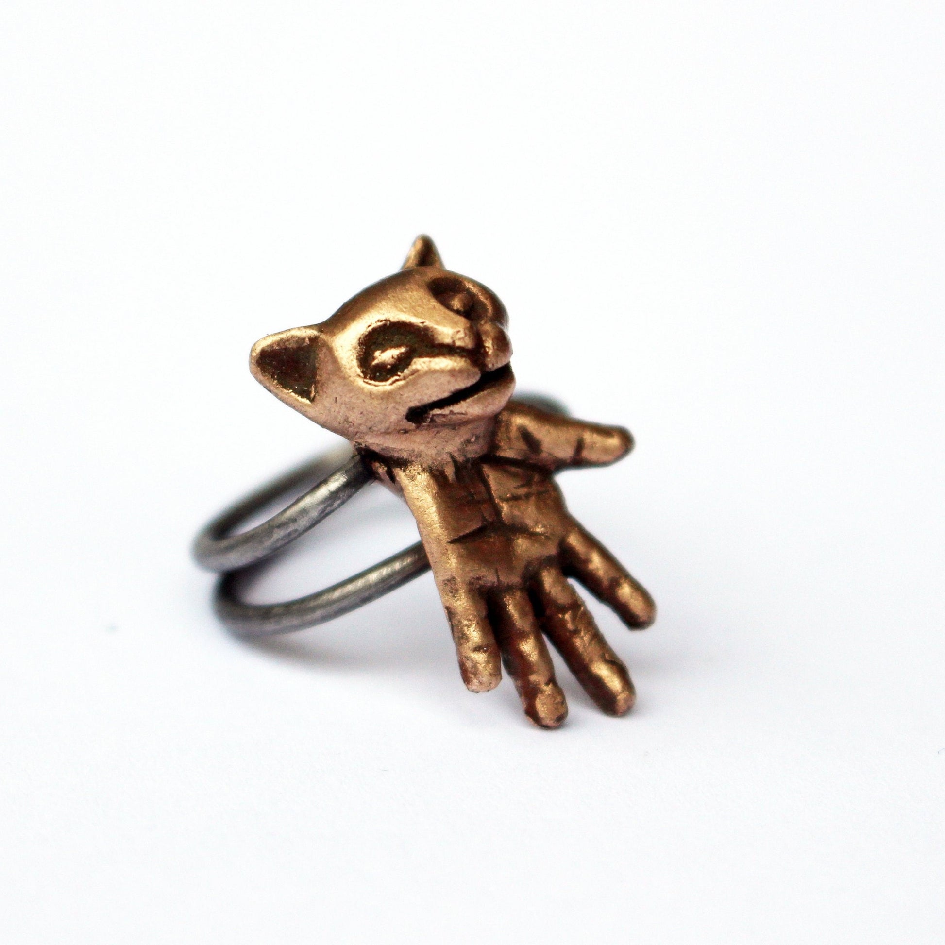 ugly cute cat creature ring