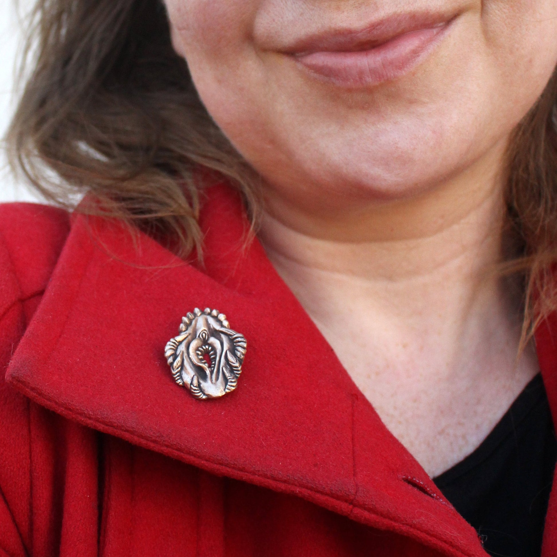 vagina dentata feminist pin