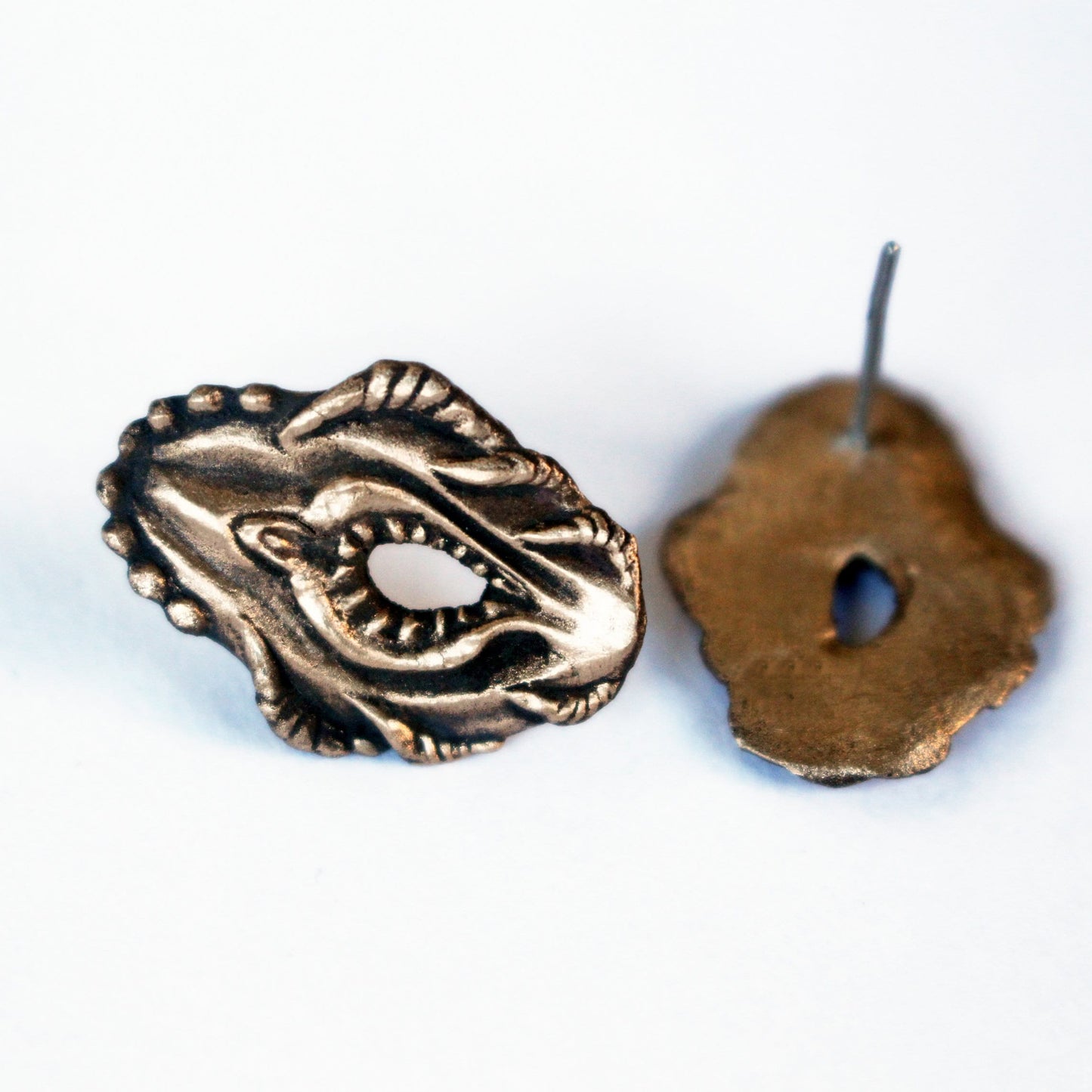 vagina dentata stud earrings, feminist jewelry