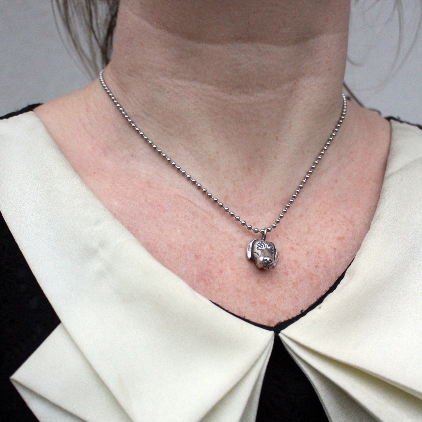 Weimaraner hund halsband i sterlingsilver